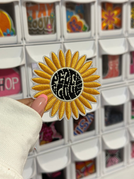 Sunflower Peace and Love | Embroidery Patch