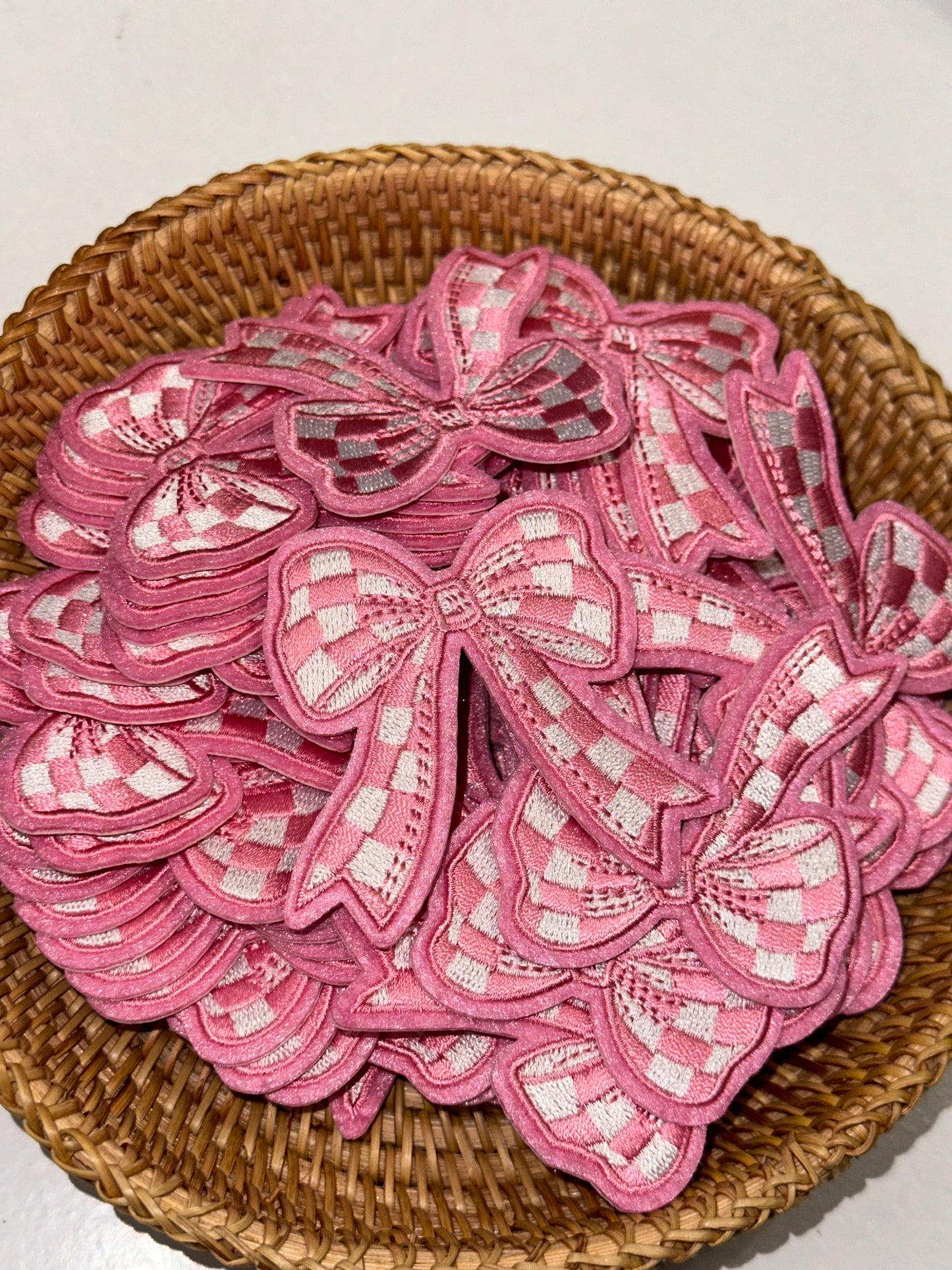 Pink Checkered Ribbon | Embroidered Patch