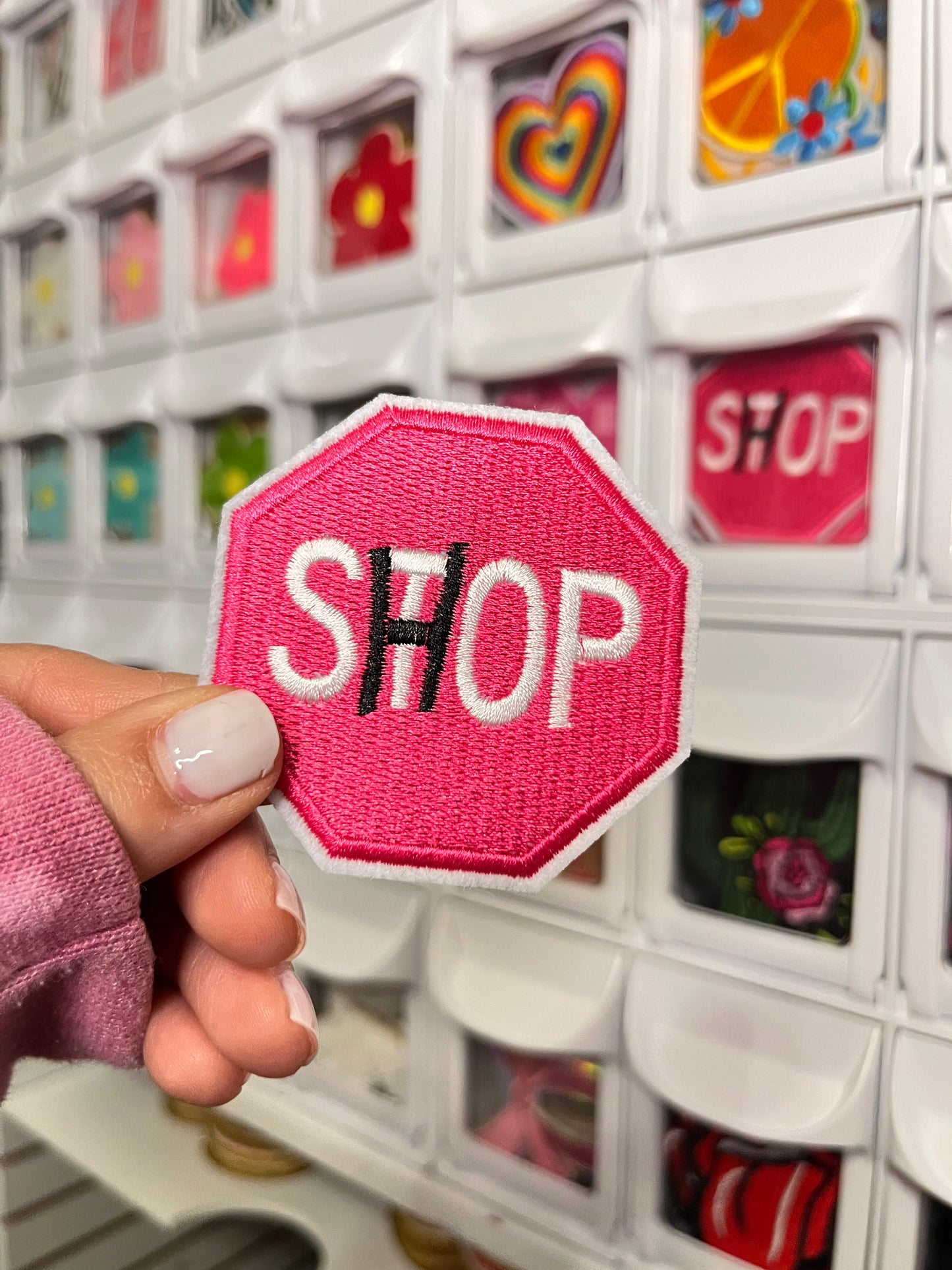 Shop Stop Sign | Embroidered Patch