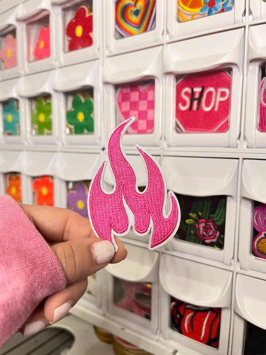 Pink Flame | Embroidered Patch