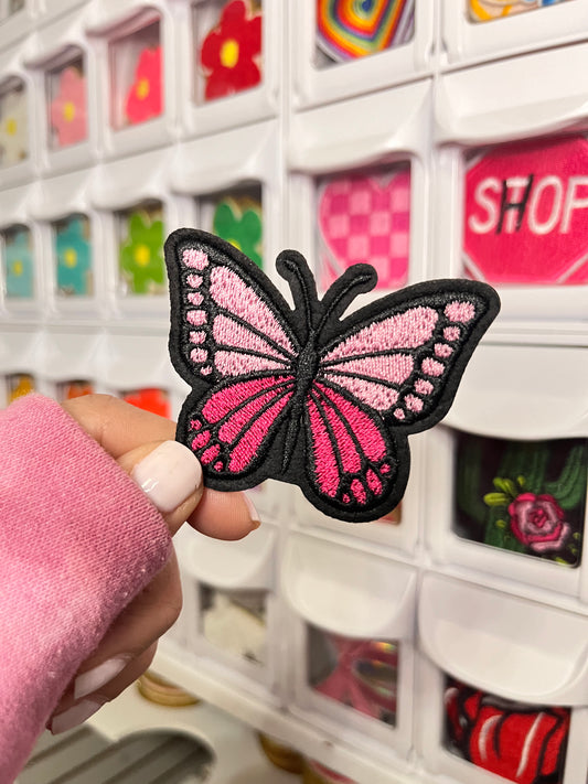 Light/Dark Pink Butterfly | Embroidered Patch