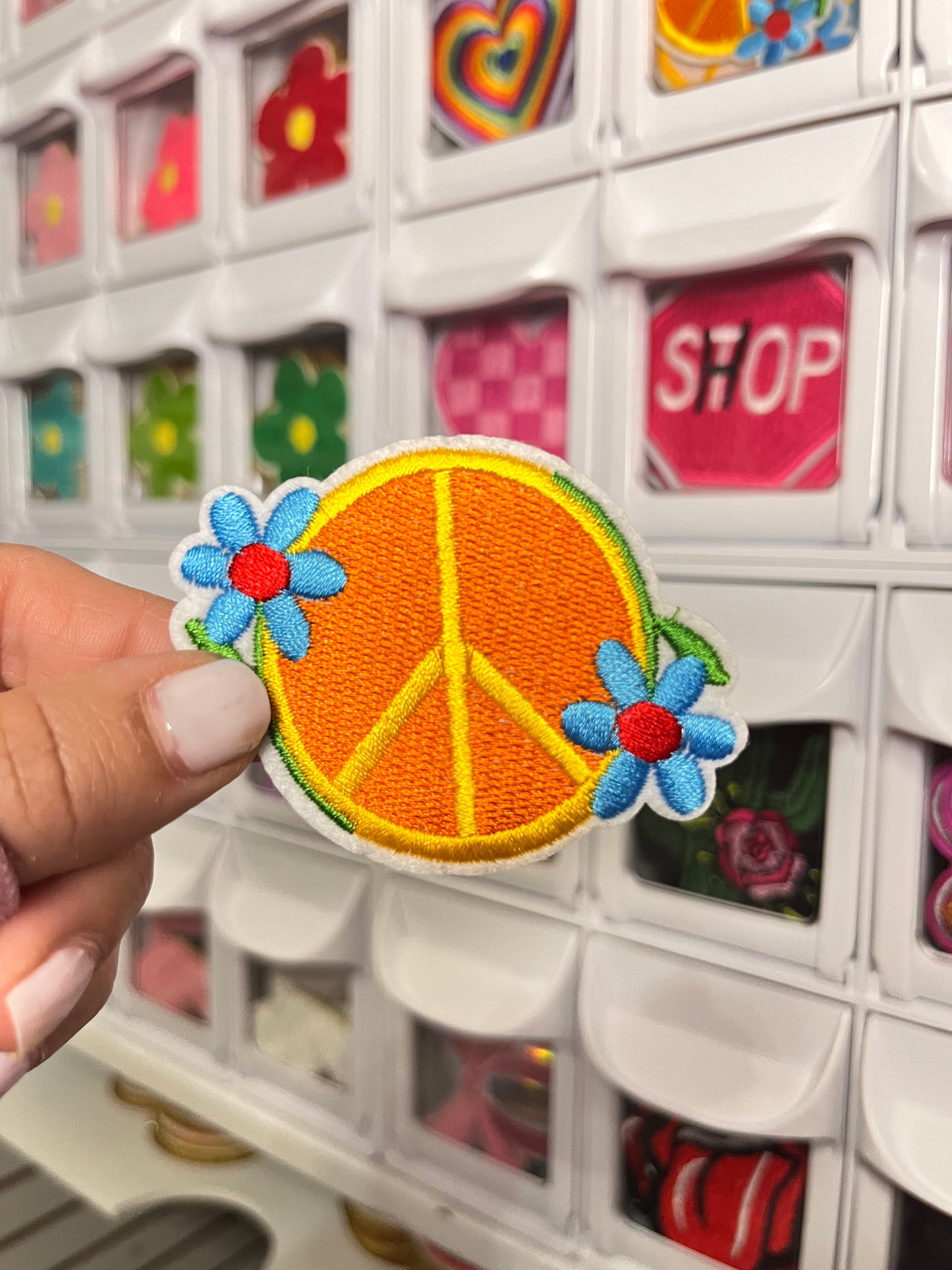 Floral Peace Sign | Embroidered Patch